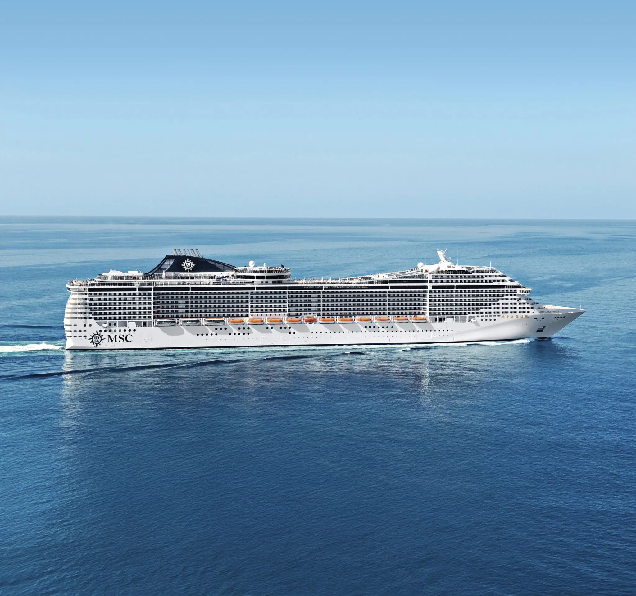 O MSC Splendida fará roteiros com destino à Argentina e ao Uruguai na temporada 2027/2028. Crédito: Divulgação