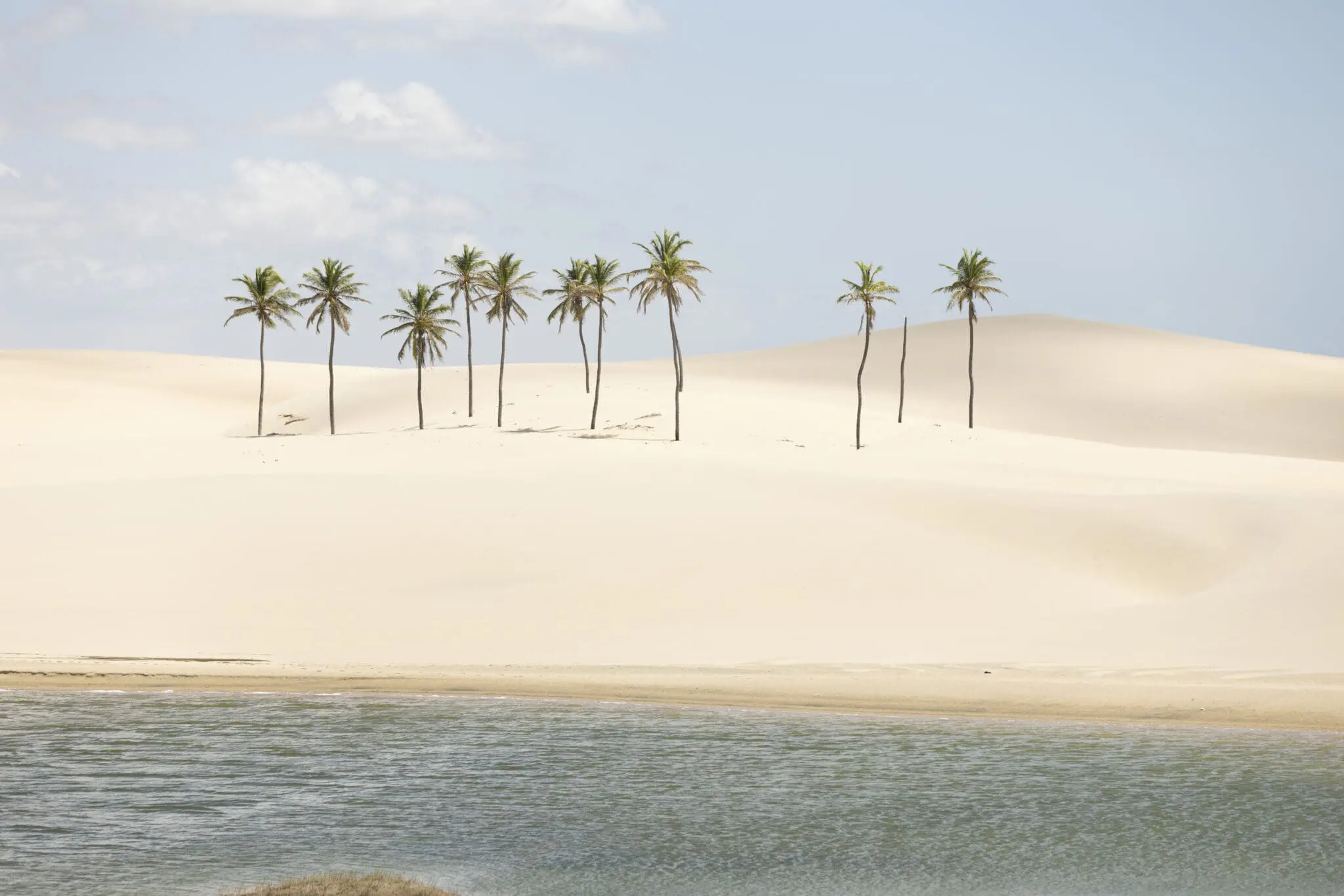 Dunas móveis, coqueirais e lagoas formam o cenário dos Pequenos Lençóis Tutoienses - Crédito: Samuel Teixs