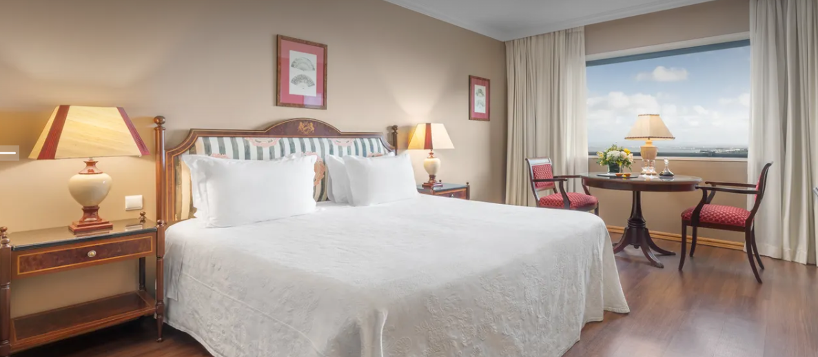 Uma das suítes do hotel Dom Pedro Lisboa combina conforto e sofisticação Crédito: site oficial Dom Pedro Lisboa