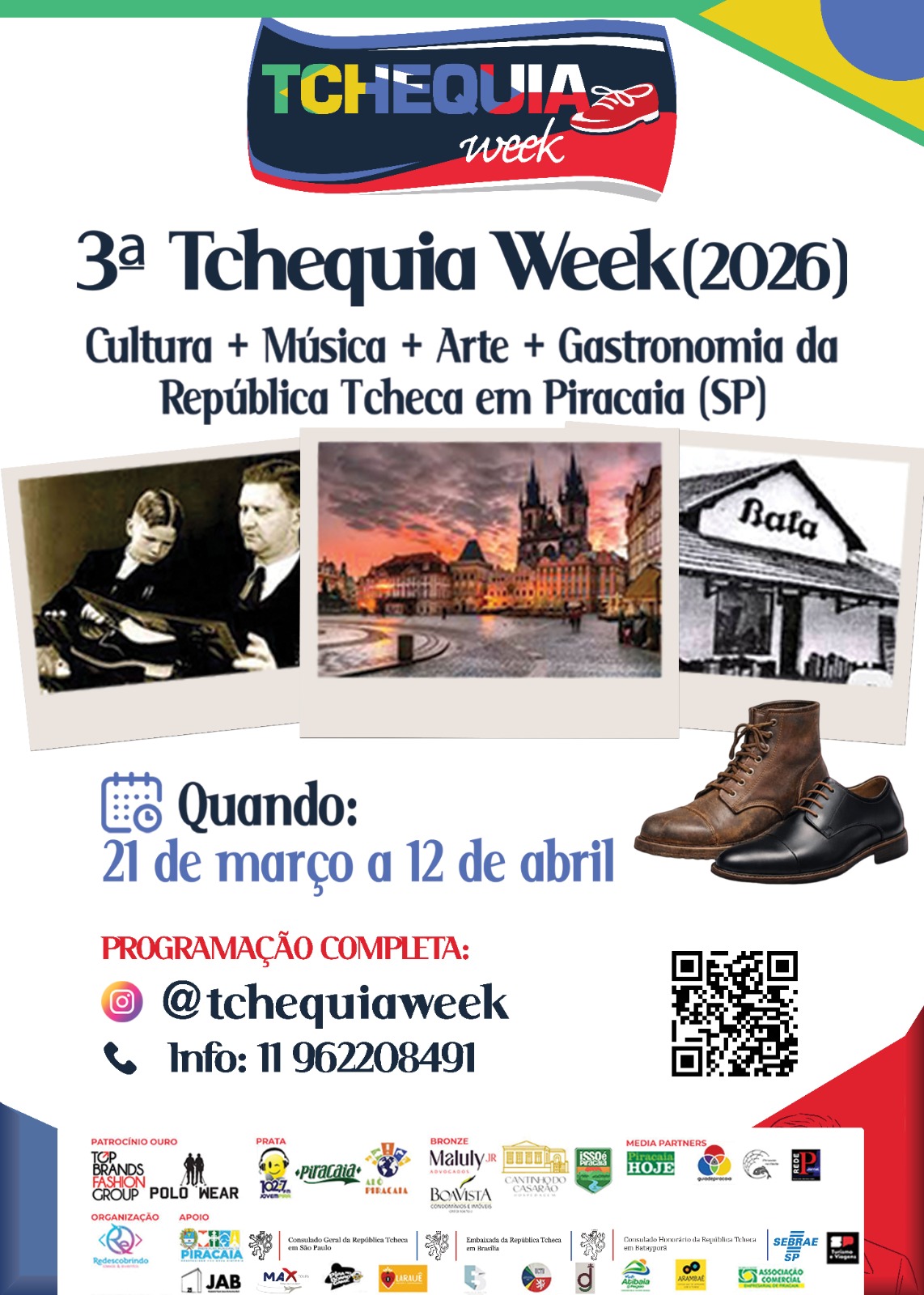 III Tchequia Week 2026 resgata a imigração tcheca com programação em Piracaia - Crédito: divulgação
