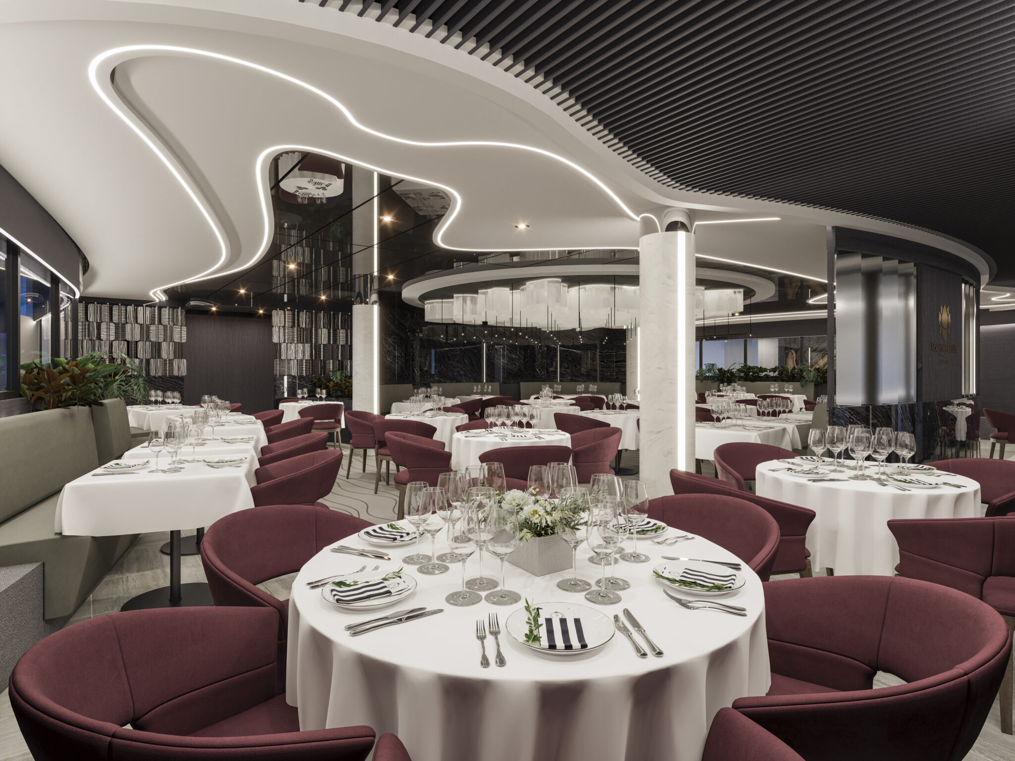 Restaurante MSC Yacht Club, MSC Poesia - Crédito: divulgação MSC Cruzeiros
