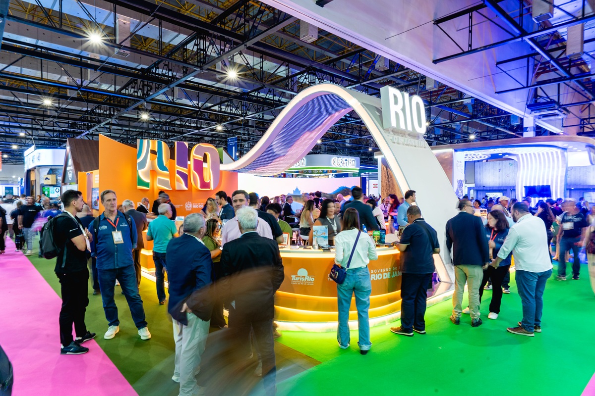 Estanden instagramável do estado do RJ na WTM Latin America - Crédito Ascom Setur-RJ