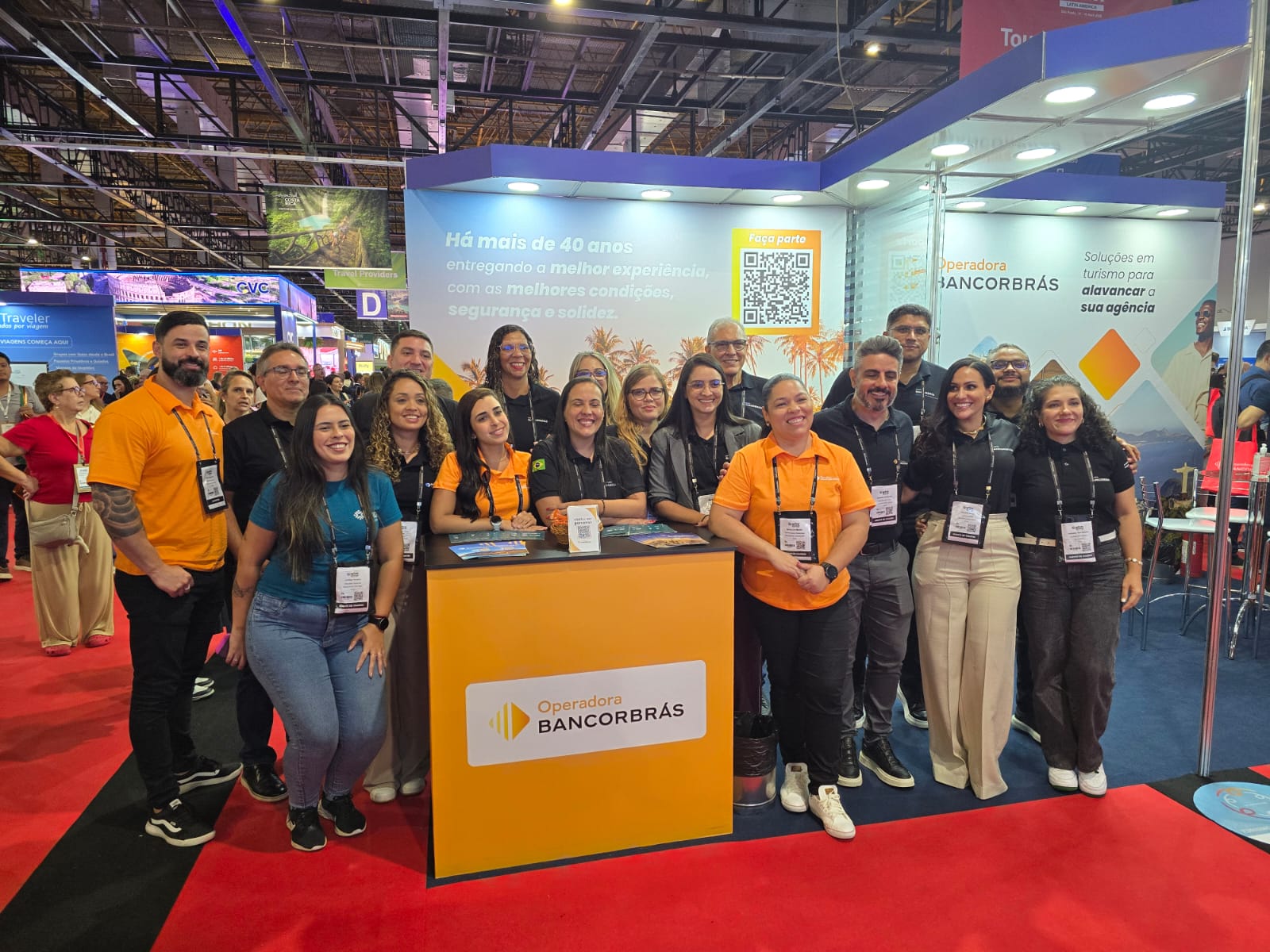 Equipe da Bancobrás durante participação na WTM Latin America 2026, em São Paulo. - Crédito: Divulgação