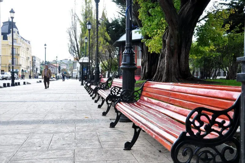Praça principal de Punta Arenas (Foto: Wanderley Mattos Jr)