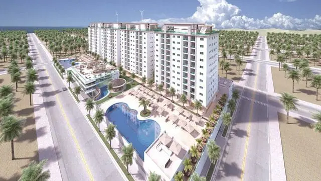 Em uma área construída de 44 mil metros quadrados, o projeto vai contemplar o maior parque aquático da região, com piscinas infantis e de borda infinita, além de deck e bar molhado