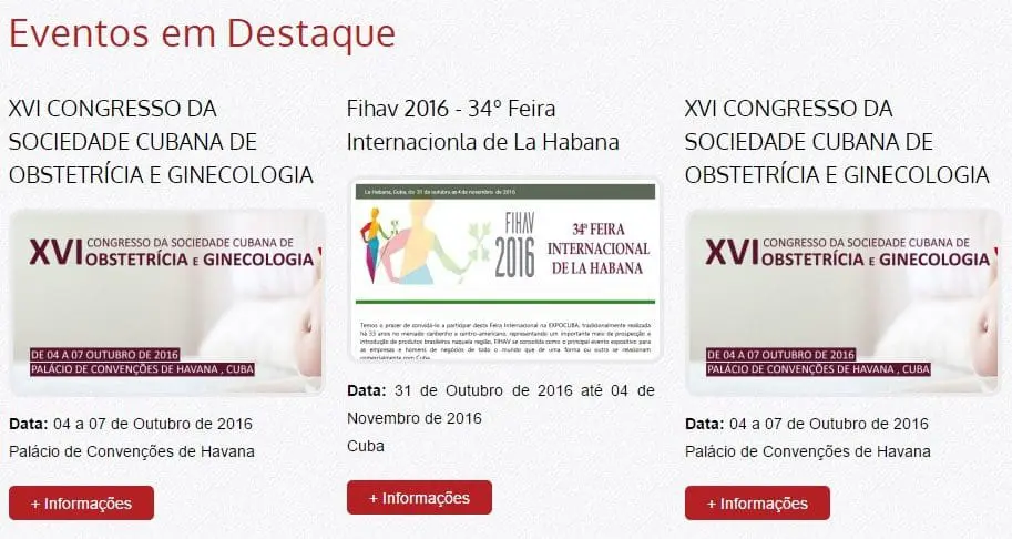Alguns dos eventos que ocorrem este semestre em Havana
