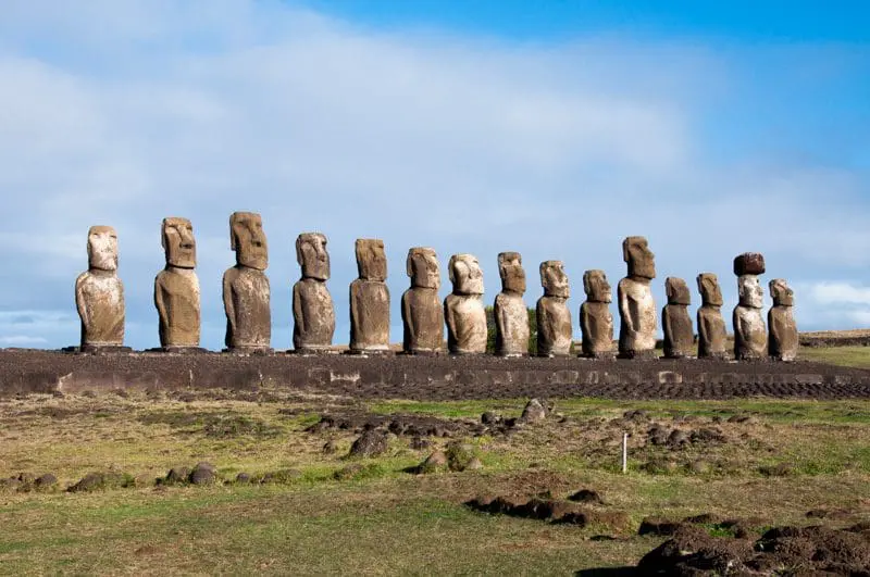 Todos os moais estão colocados de frente para o interior da ilha e de costas para o mar no sentido de proteger seus povoados e seus habitantes