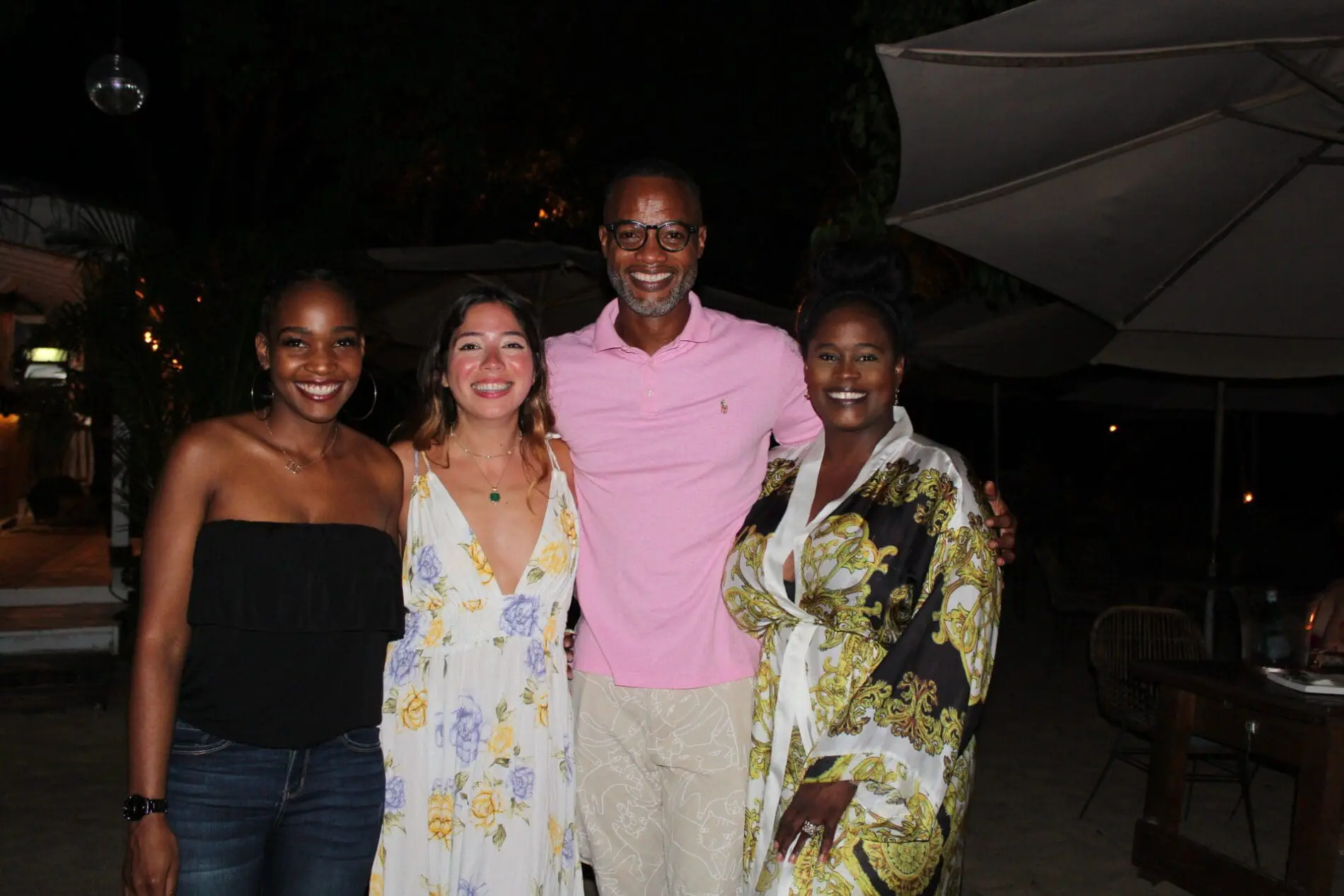 Equipe do Visit Barbados no jantar do La Cabane Aprille Thomas, Melanie Neff, Corey Garrett e Shelly Williams
