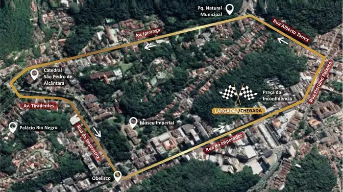 Percurso da 2ª edição do Circuito Imperial de Automobilismo