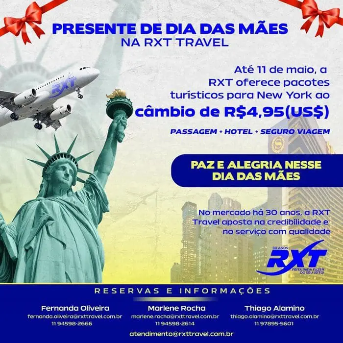 RXT Travel tem presente para o Dia das Mães: veja pacotes especiais para Nova York