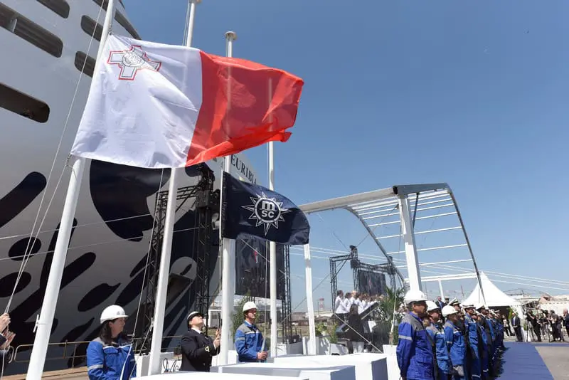 Cerimônia de entrega do MSC Euribia (Créditos: Bernard Biger)