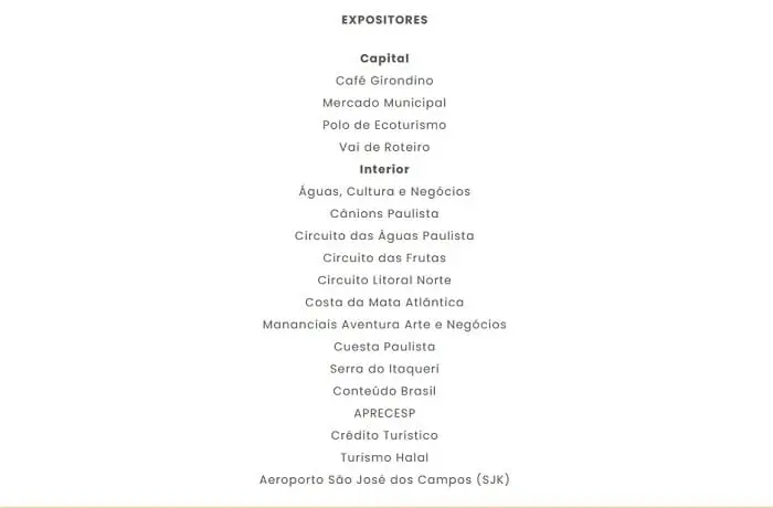 Expositores do 5º Fórum Visite São Paulo
