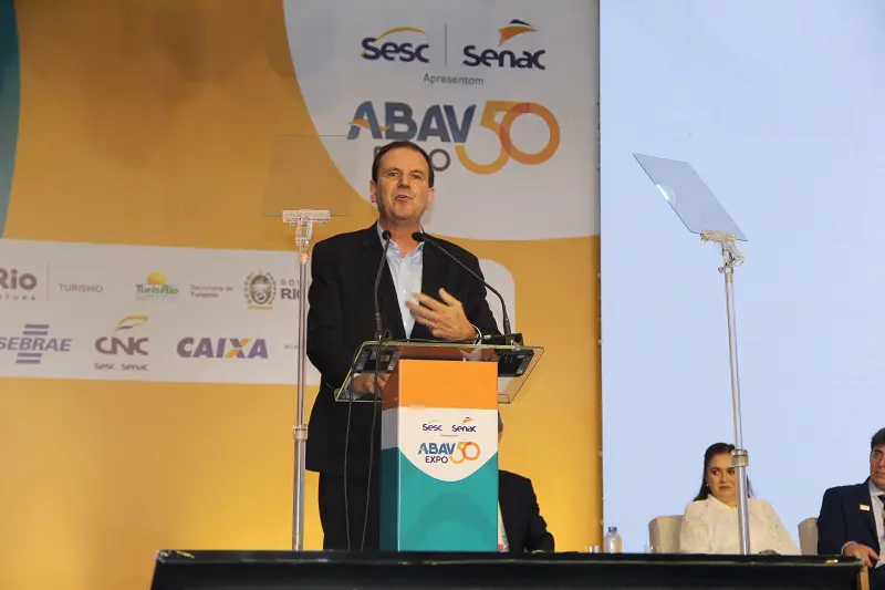 Prefeito do Rio, Eduardo Paes, na Abav Expo