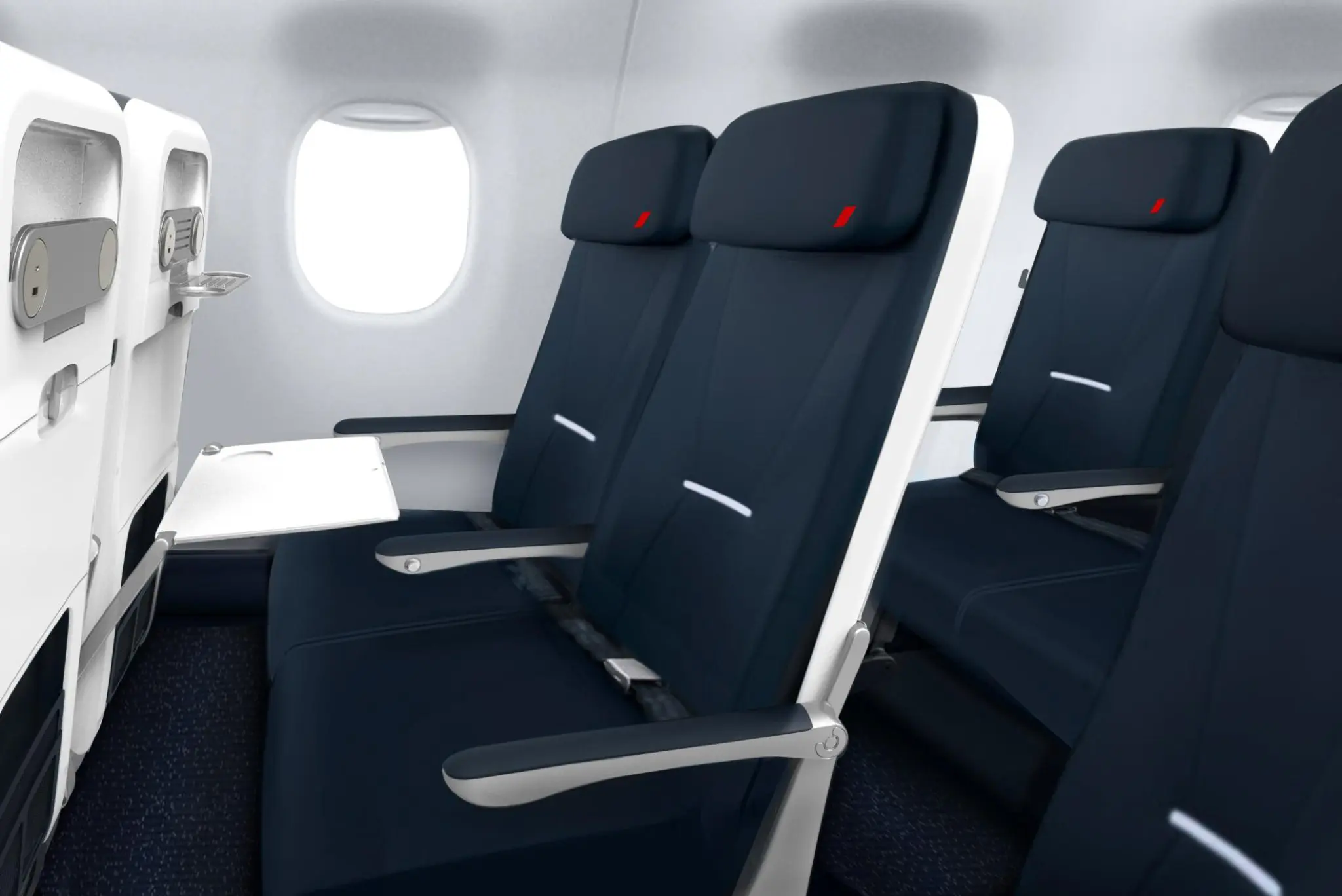 Novos assentos são 30% mais leves que os modelos atuais, ajudando a reduzir o peso total da aeronave - Foto: Divulgação Air France