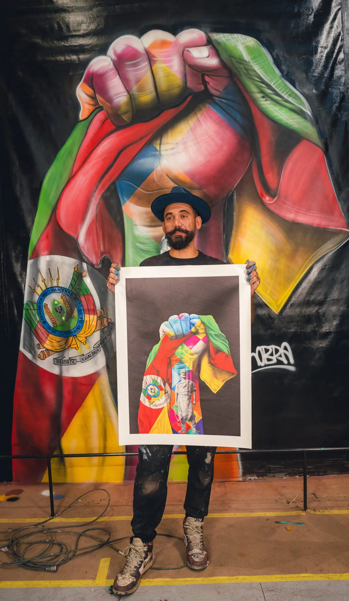 Eduardo Kobra pinta obra sobre resiliência e faz leilão para ajudar Rio Grande do Sul - Foto: Divulgação / Assessoria de Imprensa BPMcom