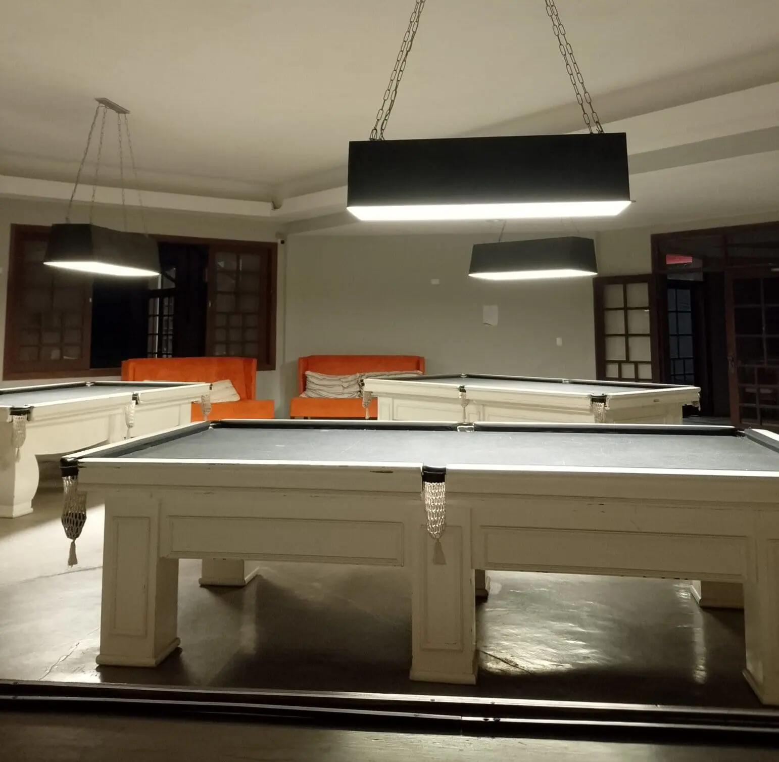 Mesas de bilhar / snooker (Foto: Clara Ribeiro)