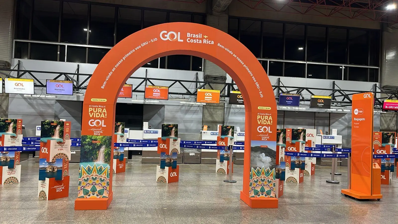 Check in comemorativo do voo inaugural Guarulhos (GRU)/ Costa Rica/ San Jose (SJO) (Foto: Divulgação/GOL)