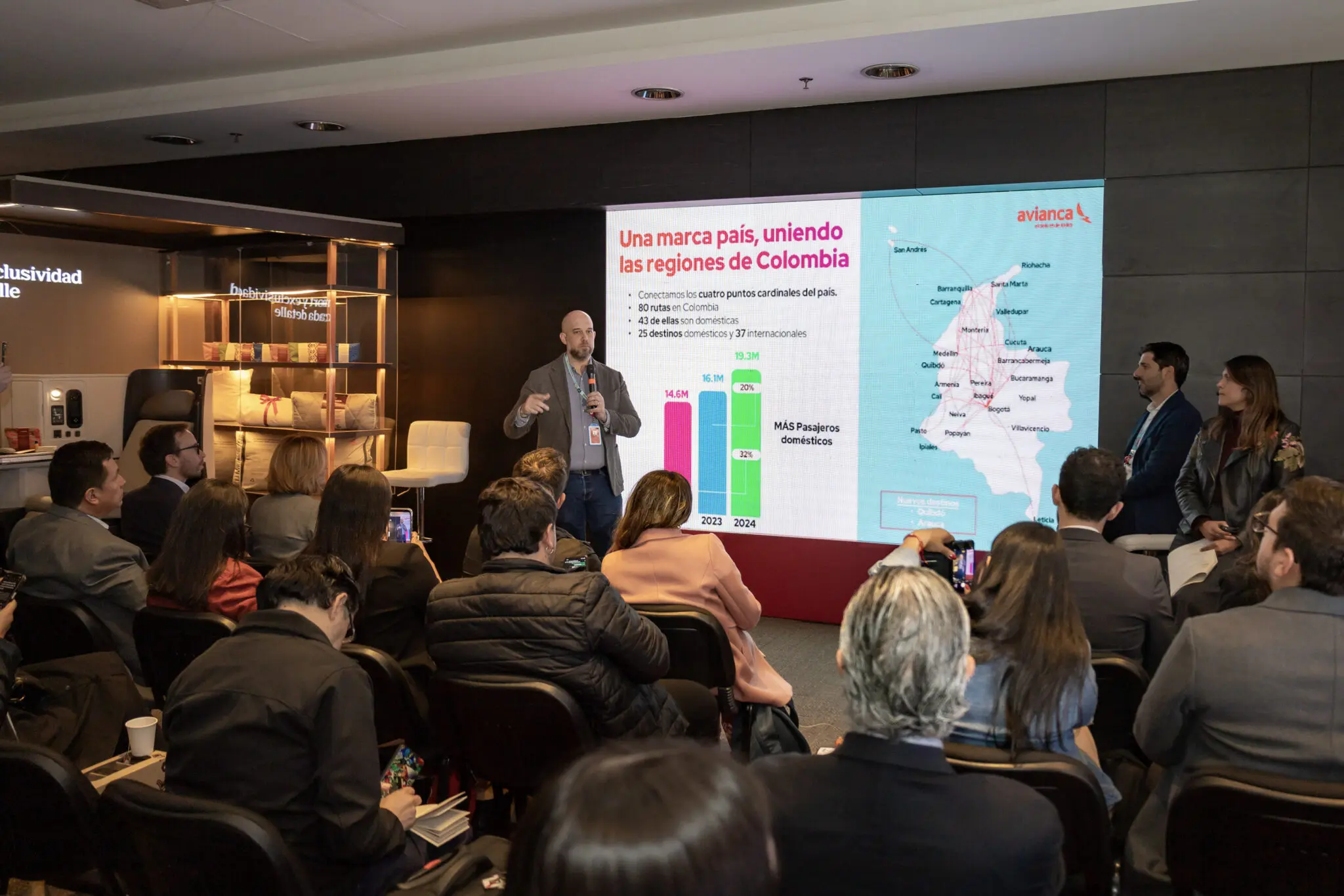 Executivos da Avianca apresentando os resultados de 2024 - Foto: divulgação