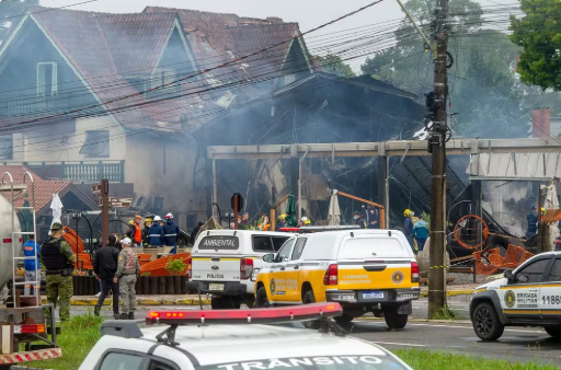 Local da queda da aeronave em Gramado — Foto: Evandro Leal/Enquadrar/Estadão Conteúdo
