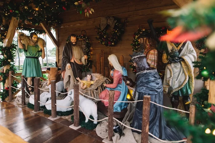 Presépio do Natal da vilazinha de Belém.