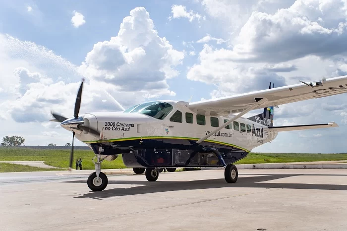 Aeronave “3.000 Caravans no Céu Azul”, da Azul Conecta.