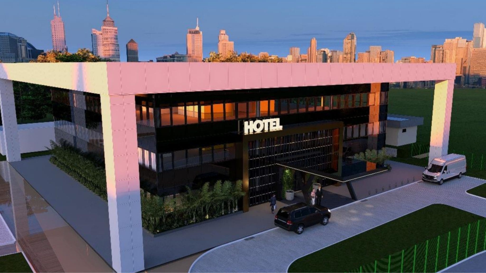 Imagens do projeto do hotel. Divulgação Norte da Amazônia Airports