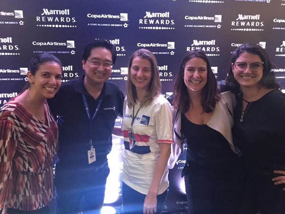 Camarote Copa Airlines: Ana PAula Galvão (Marriot) Cassio H. Takano (Copa Airlines) Luana Costerano -(Copa Airlines) Bruna Duarte ( Marriot) Kellen Baldonari ( Renaissance São Paulo Hotel)