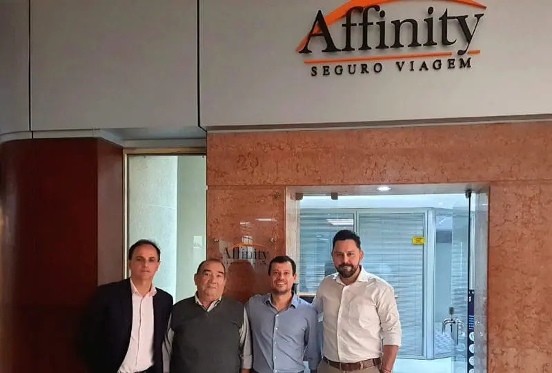 Wilson Ramos, gerente Comercial da Affinity em SP, Marilberto França, CEO da Affinity, Emerson Camilo, CEO da Tailor Travel Services, e João Marcos Woitchecosky, Comercial da Affinity
