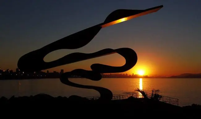 Por do sol em Santos