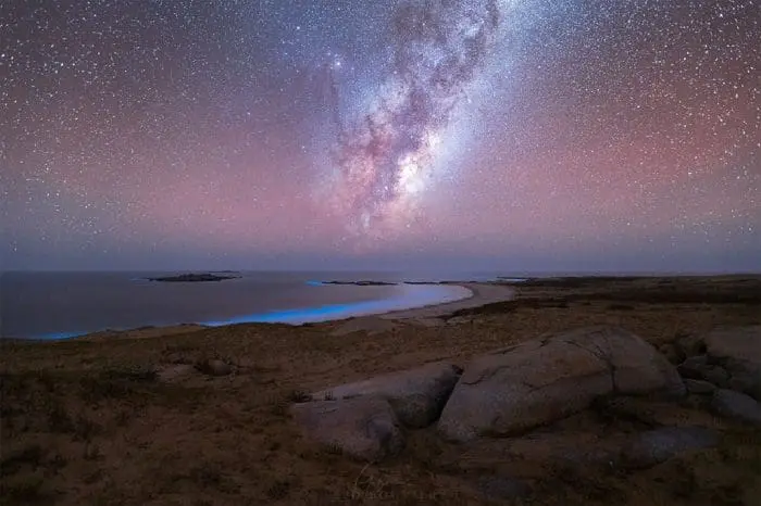 Foto do Centro galáctico no Cerro de la Buena Vista. Este é um dos lugares para ver as estrelas no Uruguai.