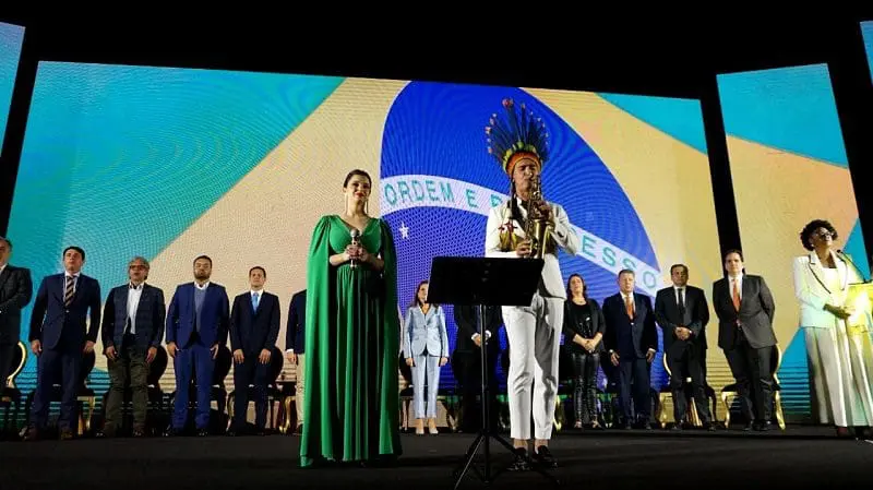 Hino Nacional na abertura da Festuris 2022