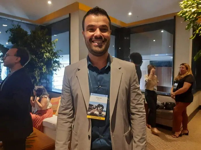 cleber_gil_latam_anuncia_voo_direto_de_sp_para_joanesburgo Voo direto para Joanesburgo: Cleber Gil, diretor de vendas da LATAM, anunciou a novidade aos participantes do Trade Show África do Sul