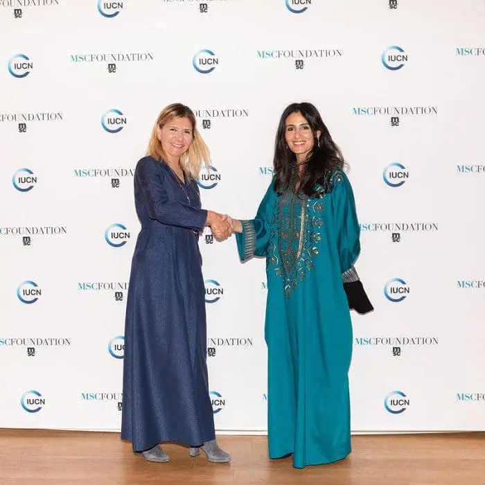 MS Foundation e IUCN fazem parceria: Daniela Picco, Diretora Executiva da MSC Foundation, e Razan Al Mubarak, Presidente da IUCN