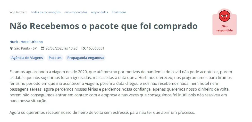 Reclamação Hurb 2