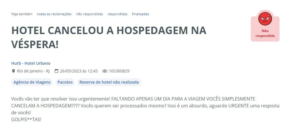 Hurb lidera reclamações: veja algumas queixas