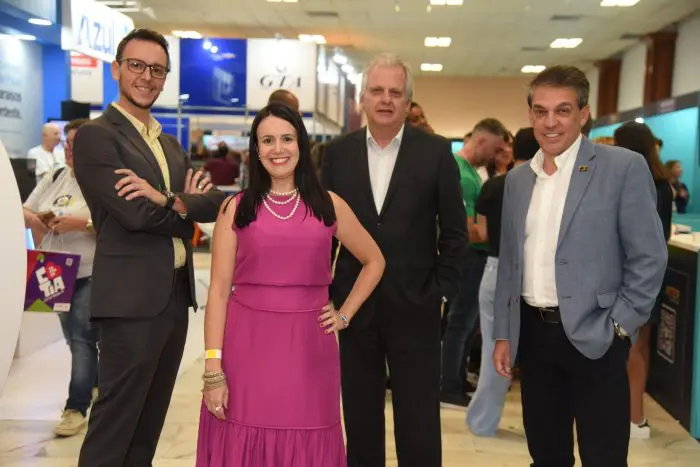 46ª Abav TravelSP: Bruno Waltrick, vice-presidente financeiro; Juliana Assumpção, diretora de negócios; Edmar Bull, vice-presidente de Relações Institucionais; e Fernando Santos, presidente