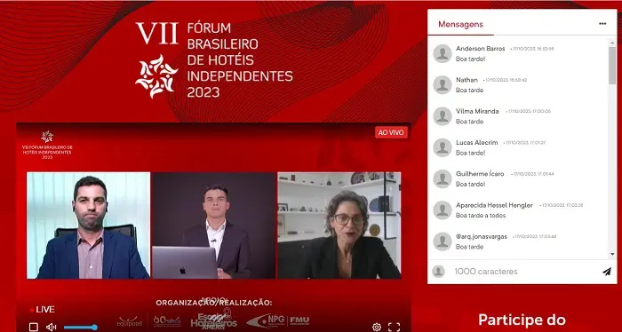 VII Fórum Brasileiro de Hoteleiros Independentes: autoridades que participaram do 1º painel do Fórum online