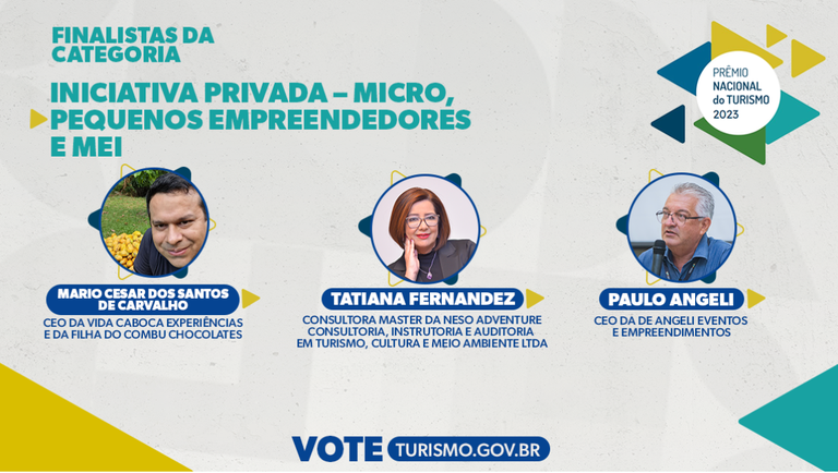 Crédito MTur Prêmio Nacional do Turismo: veja os finalistas da categoria Micro, Pequenos Empreendedores e MEI