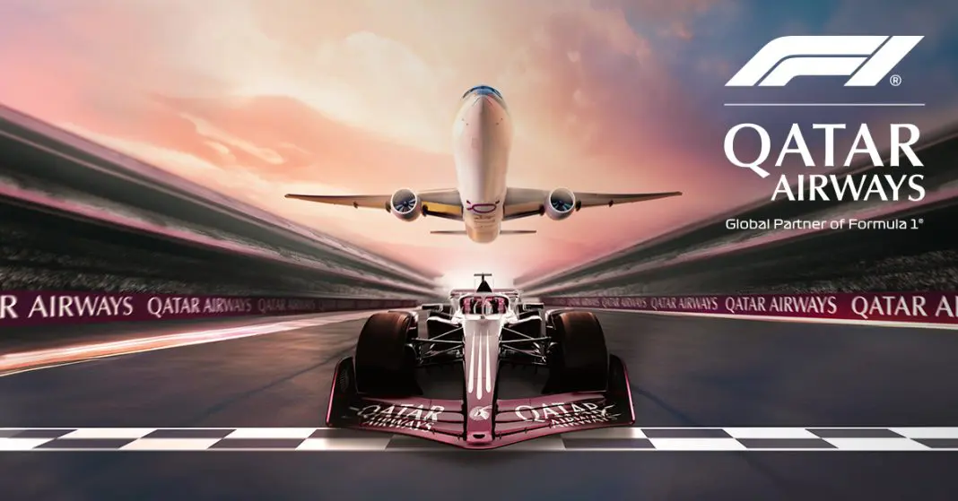 A Qatar Airways é parceira global e companhia aérea oficial da Fórmula 1® A Qatar Airways é parceira global e companhia aérea oficial da Fórmula 1® (Foto: Divulgação / Qatar Airways)