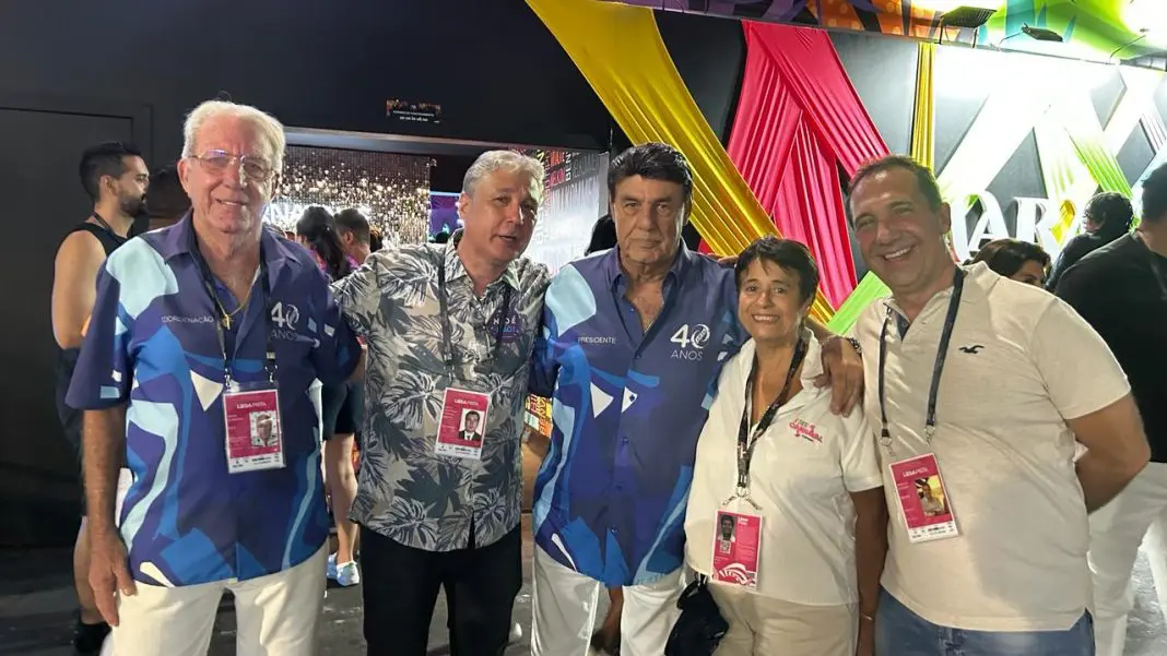 Heron Schneider - Coordenador Geral de Vendas LIESA, Luiz Strauss, Jorge Perlingeiro - presidente Liesa, Cristina Fritsch e Marcelo Siciliano