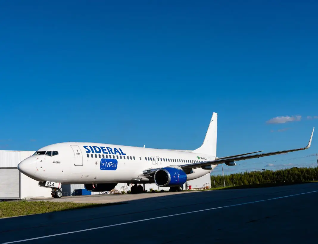 Avião da Sideral Linhas Aéreas, que será usado durante as operações do VPair, da operadora ViagensPromo - Foto: Divulgação
