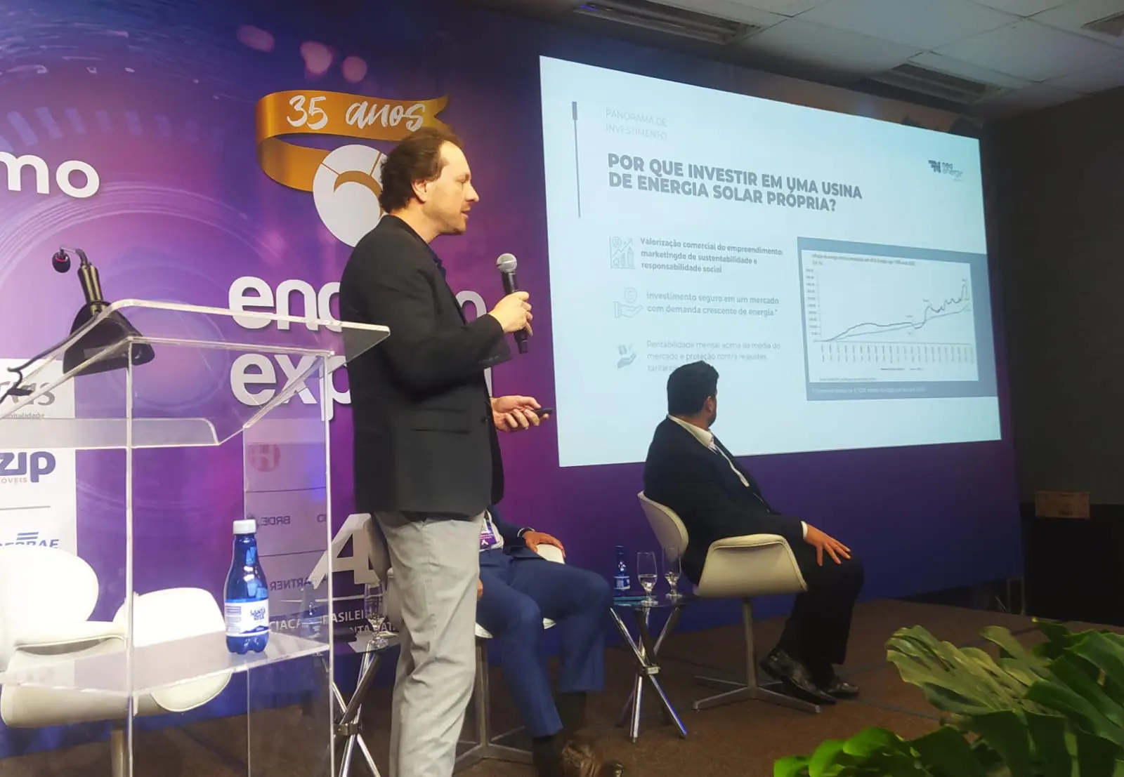 Luciano Gentilini (Neoenergy Brasil Engenharia) explicou sobre fontes de energia renováveis no Encatho & Exprotel - Foto: Bruno Almeida / DT