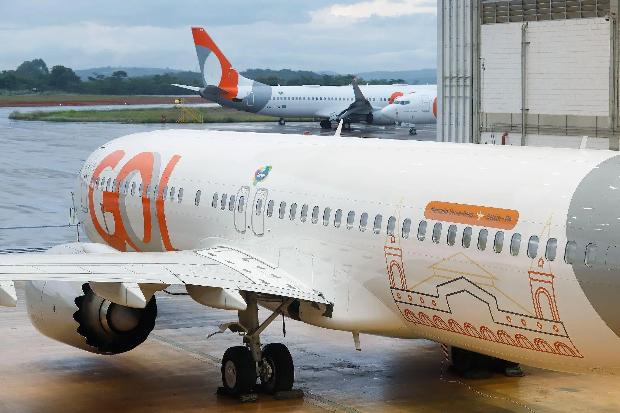 O Pará e a região Norte foram homenageados na primeira aeronave temática da GOL para a iniciativa “Conheça o Brasil: Voando” (Foto: Edu Viana / GOL)
