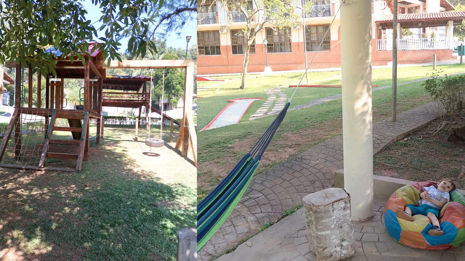 Área de playground e descanso