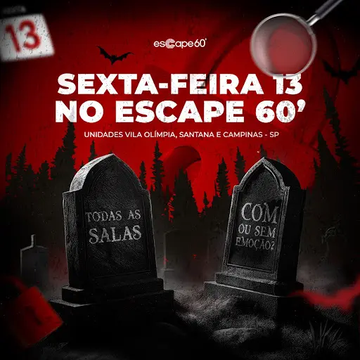 Sexta-Feira 13 no Escape 60' - Foto: Divulgação