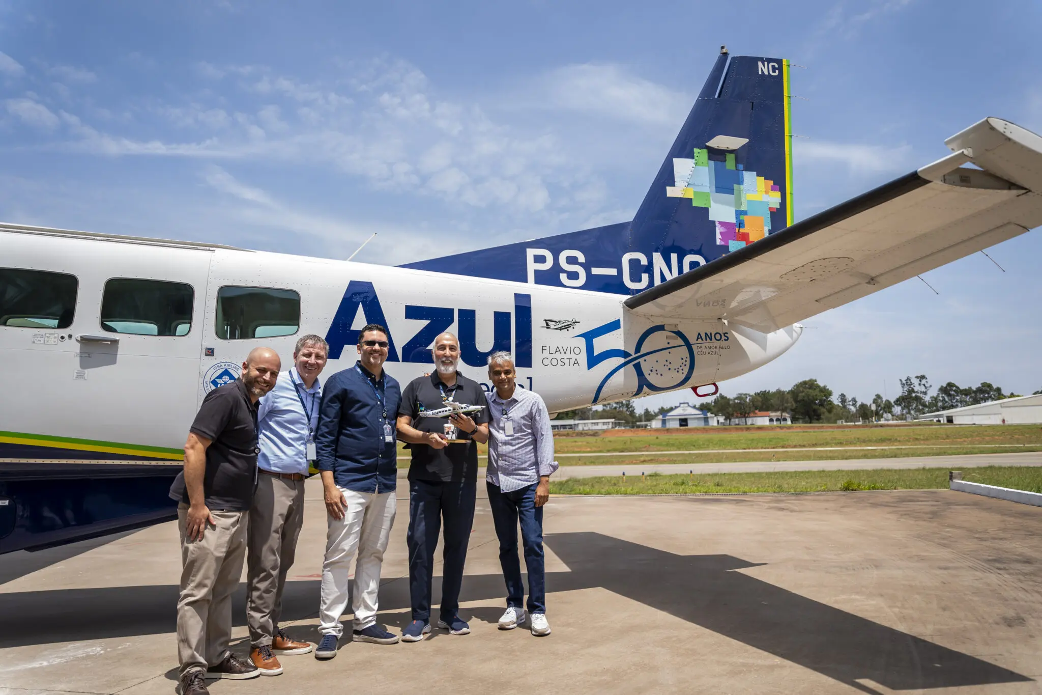 Flávio Costa e diretoria da Azul - Foto - Guilherme Mion Ramos