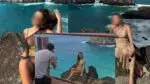 Turista tira foto em local proibido em Fernando de Noronha (Fotos: ICMBio)