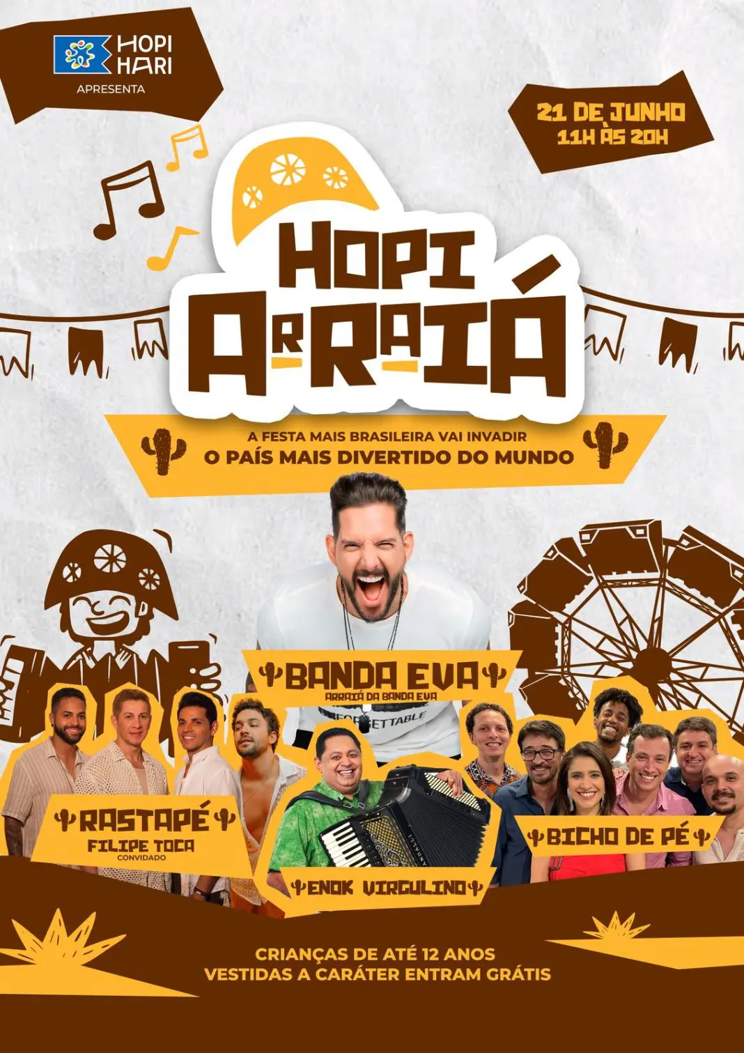 Banda Eva, Rastapé e mais: grandes nomes da música animam o Hopi Arraiá no Hopi Hari - crédito: divulgação Hopi Hari Banda Eva, Rastapé e mais: grandes nomes da música animam o Hopi Arraiá no Hopi Hari - crédito: divulgação Hopi Hari