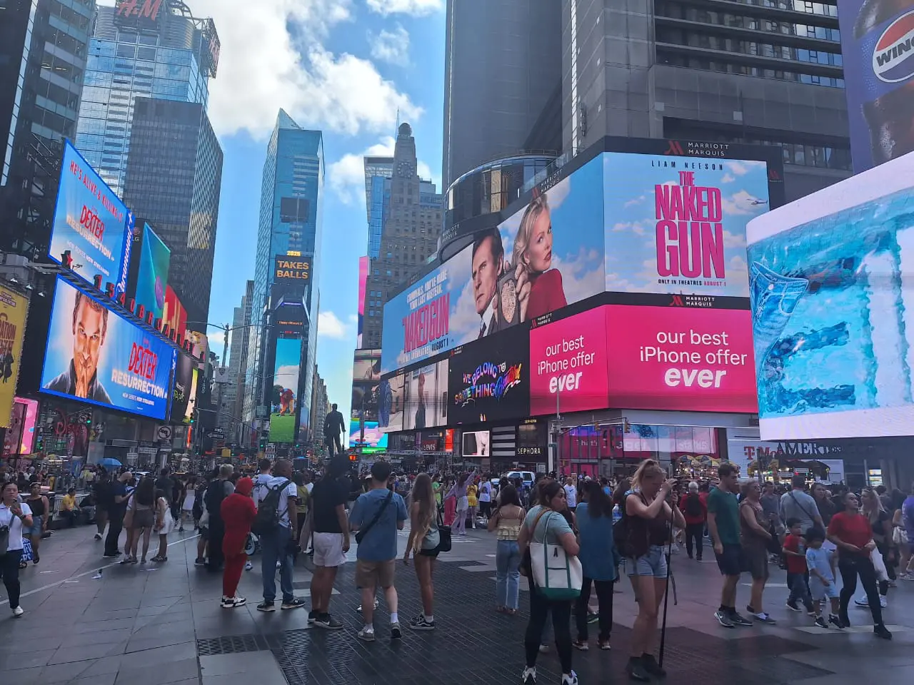 Times Square, com os famosos telões e onde Taylor já fez vários shows - Foto: Caroline Figueiredo