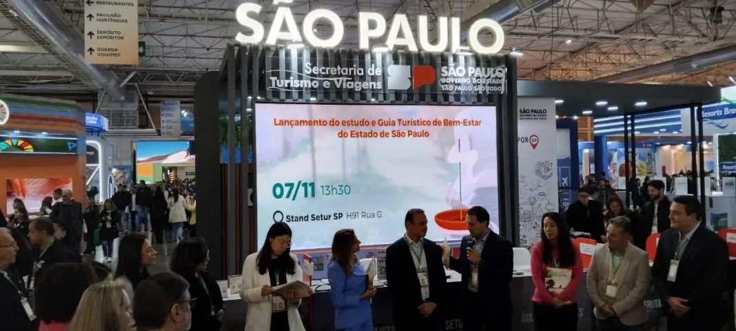 Estande da Secretaria de Turismo e Viagens de São Paulo destaca os principais destinos do estado e novas rotas turísticas no 37º Festuris, em Gramado (RS) - Crédito: DT